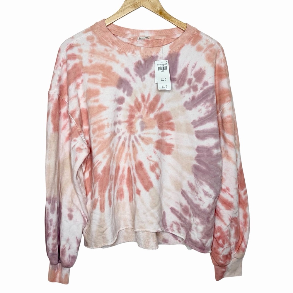 Abercrombie & Fitch Tie Dye Sweatshirt Womens Size L Soft AF Pullover Relaxed